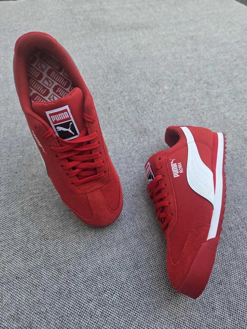 PUMA Roma Red White Suede Nylon Sneakers Men’s Size 10